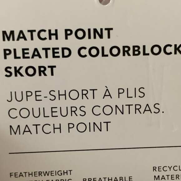 ATHLETA Match Point Pleated Colorblock Skort in White/Red Sz LARGE - Picture 5 of 8